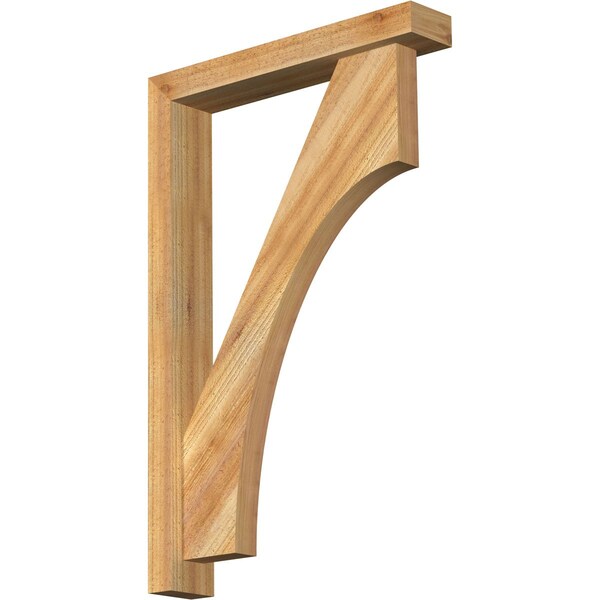 Ekena Millwork Westlake Block Rough Sawn Bracket w/ Offset Brace, Western Red Cedar, 4"W x 22"D x 34"H BKT0402X22X34WTL05RWR - main
